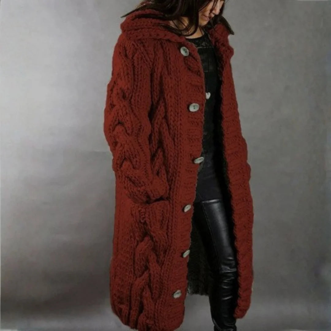 Elegant Cosy Coat With Tummy Coverage – Elles London